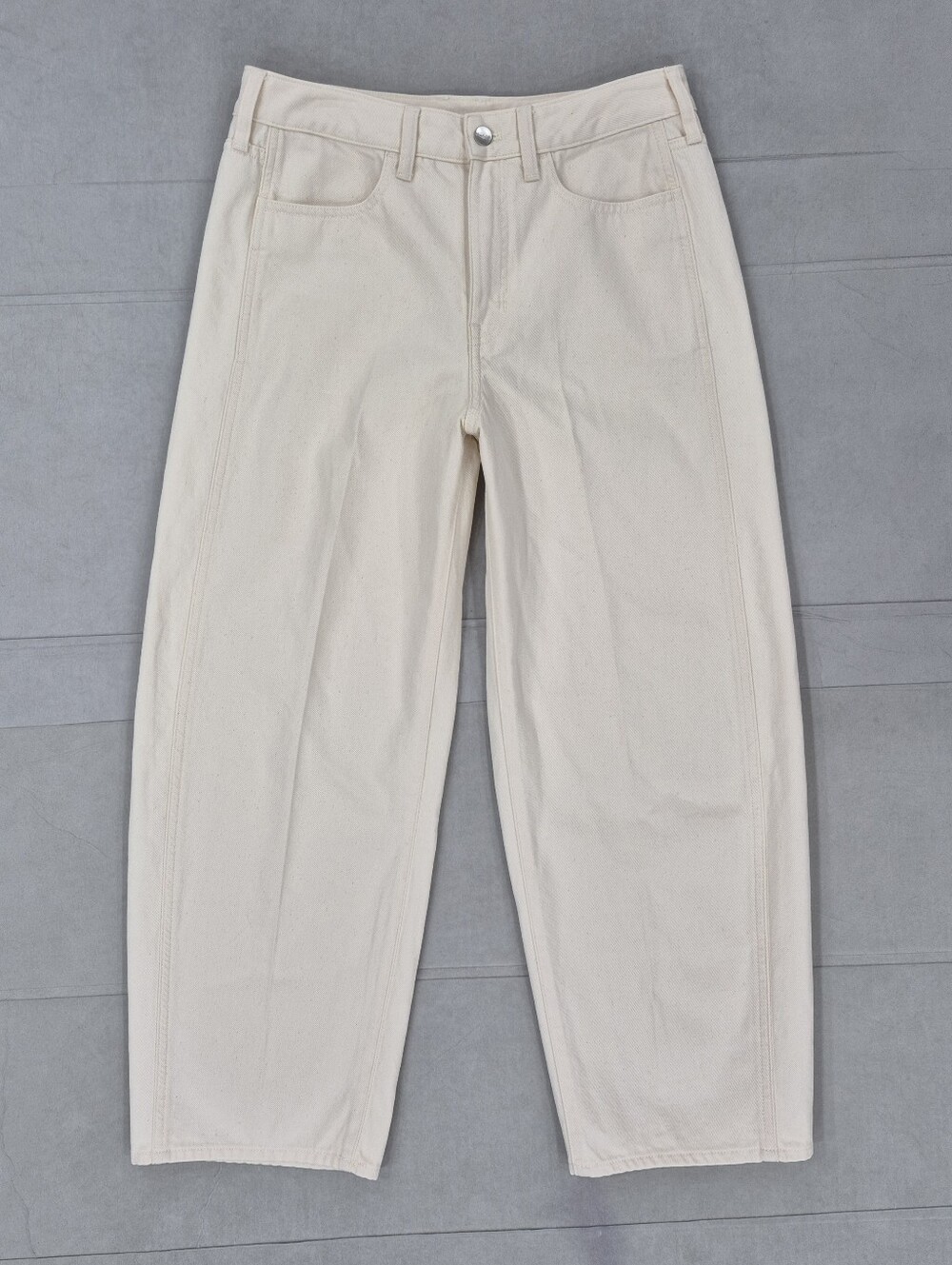 J Crew barrel leg jeans women's 27 cream high rise 100% cotton